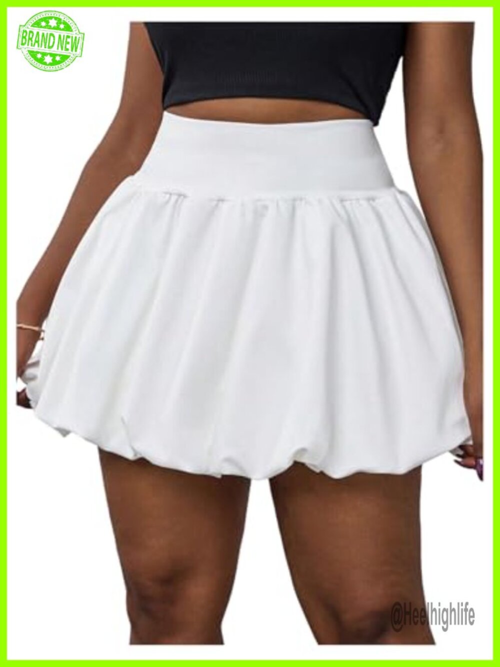 Women's Plus Size Ruffle Bubble Mini Skirt High Waisted Pleated Tennis Skirt